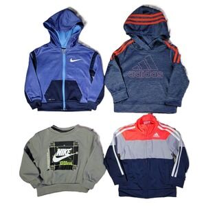 Boys 2T Athletic Jackets Hoodies Adidas Nike‎ Toddler Clothing Bundle Lot